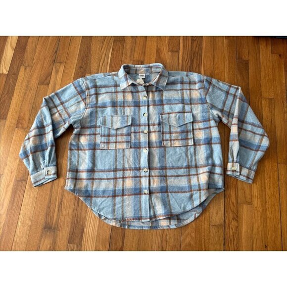 Ford Tops - Ford Official Licensed Bronco Blue Brown Plaid Flannel Shirt Size XXL